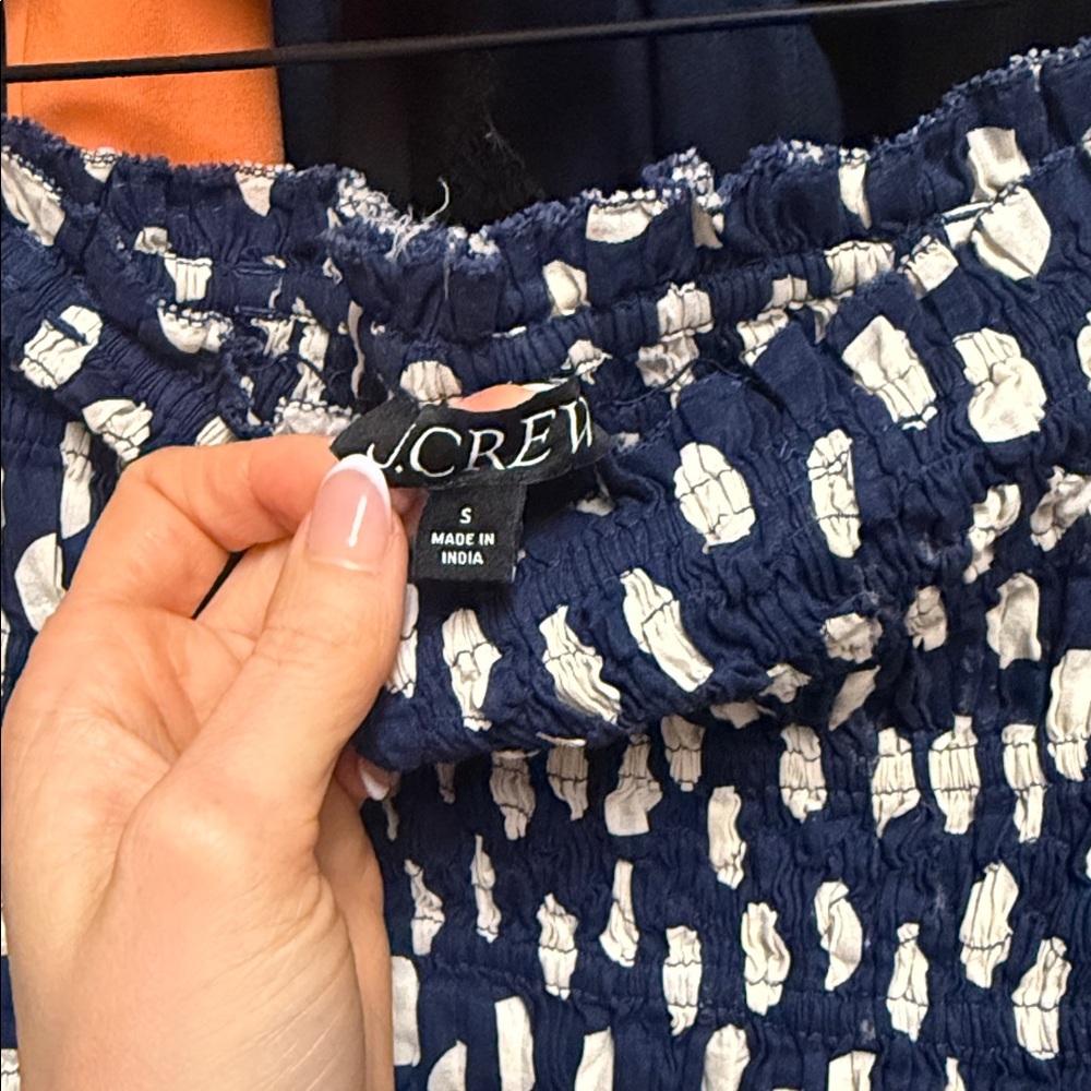 J. Crew Navy and White Polka Dot Strapless Maxi Dress - Picture 4 of 4